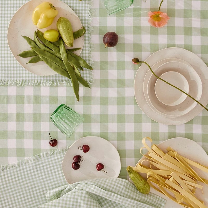 Sadie Mint Gingham Tablecloth