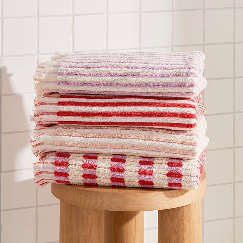 European Sophia Paprika & Nude Pink Turkish Cotton Towel Range