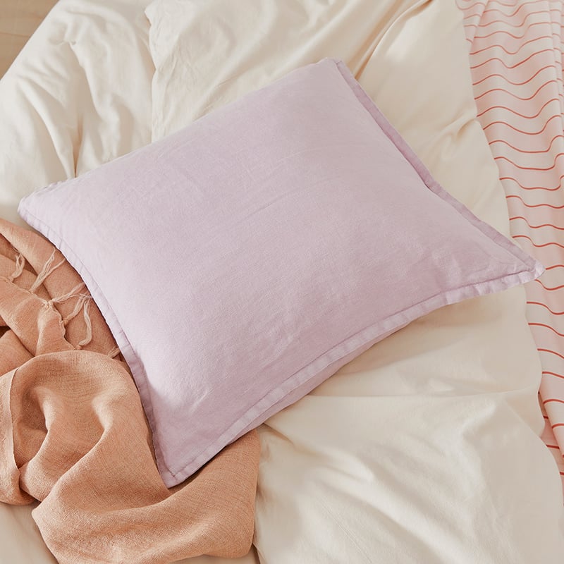 Belgian Vintage Washed Linen Lilac Cushion 