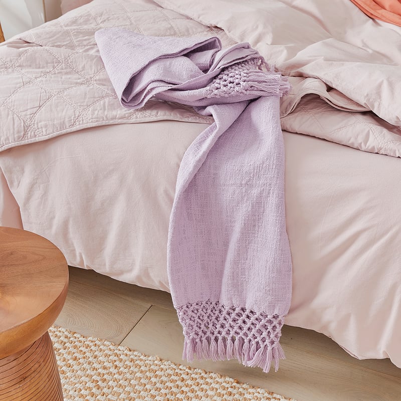Macrame Lavender Knot Throw