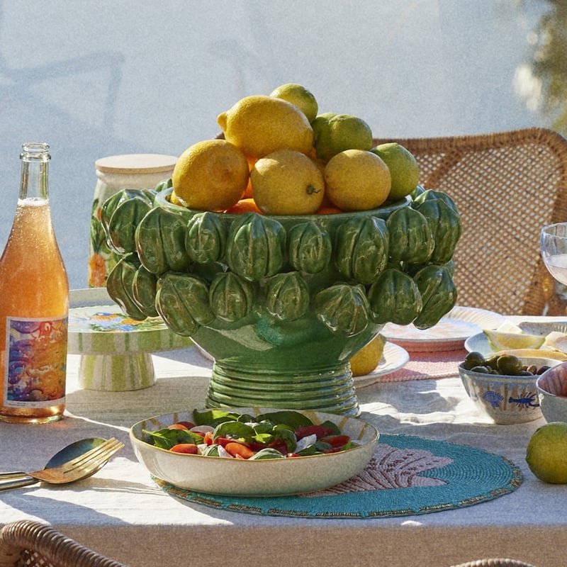 Citron Green Footed Vase