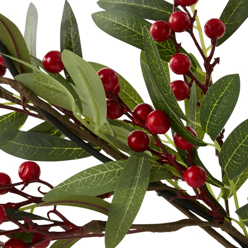 Berry Leaf Red & Green Luxe Candle Holder