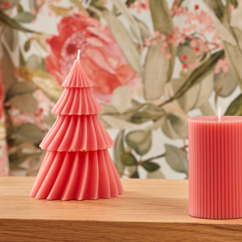 Christmas Tree Coral Candle