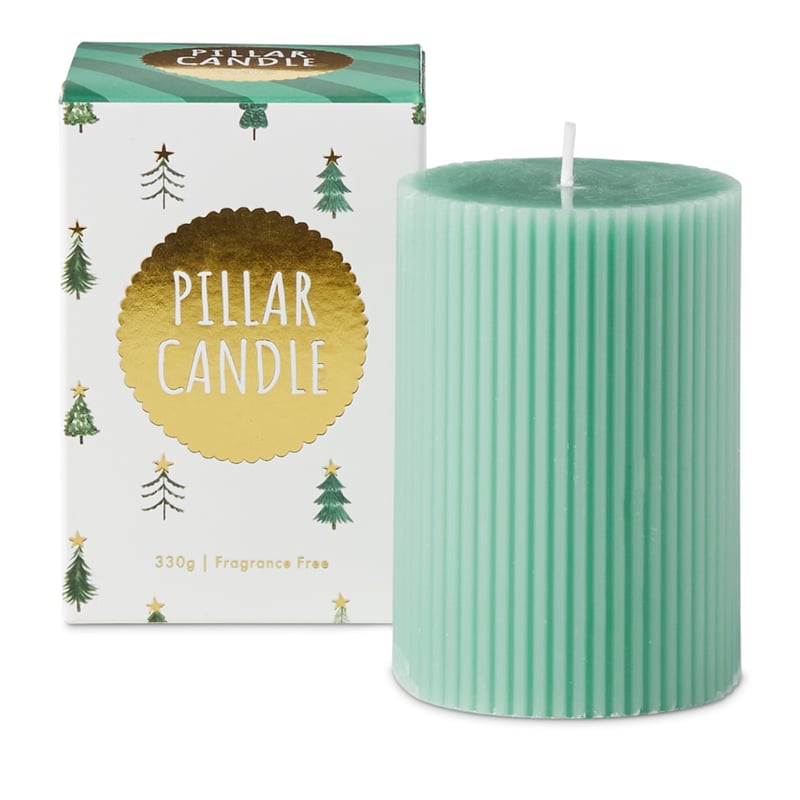 Christmas Pillar Green Candle
