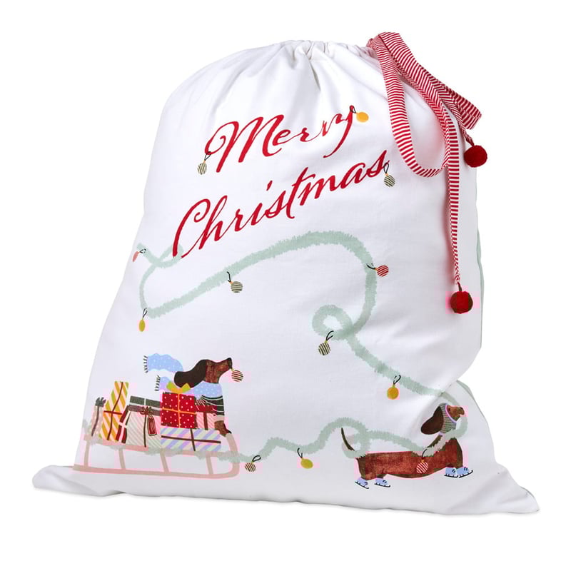 Festive Dashing Dachshunds Santa Sack