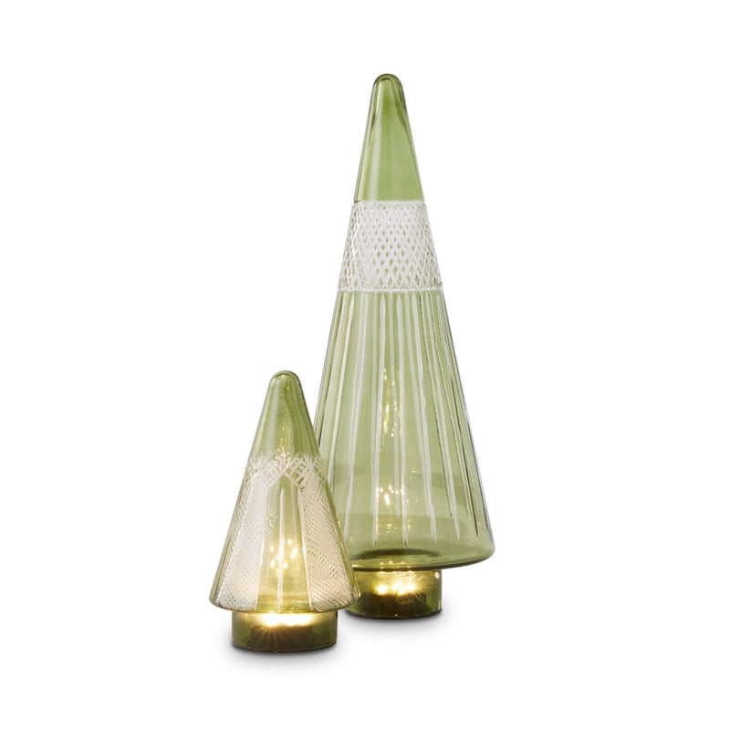 Cut Glass Green Christmas Tree