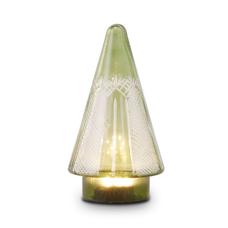 Cut Glass Green Christmas Tree