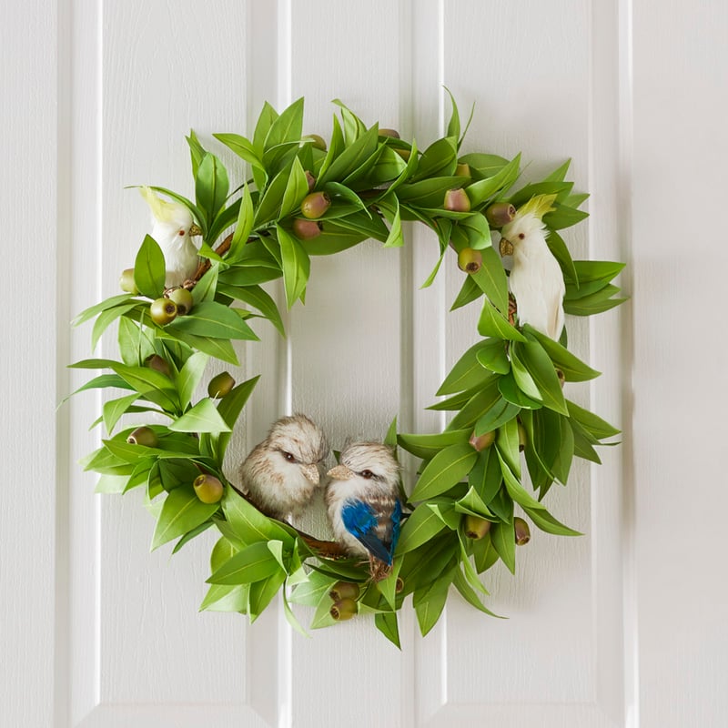 Eucalyptus Green Christmas Fun Bird Wreath
