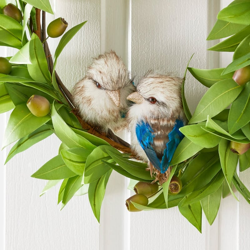 Eucalyptus Green Christmas Fun Bird Wreath