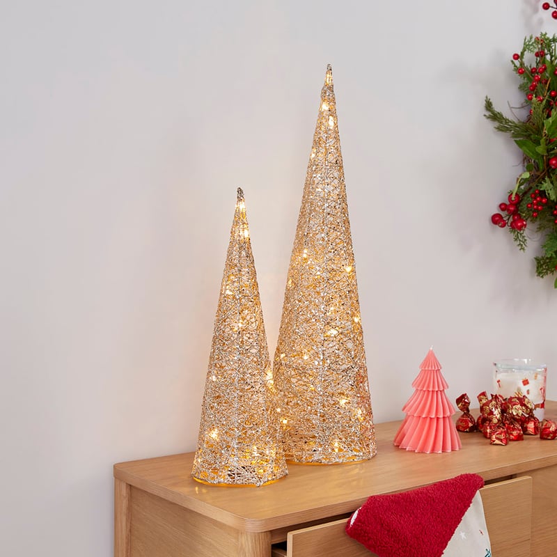 Cone Champagne Luxe Tree Lights