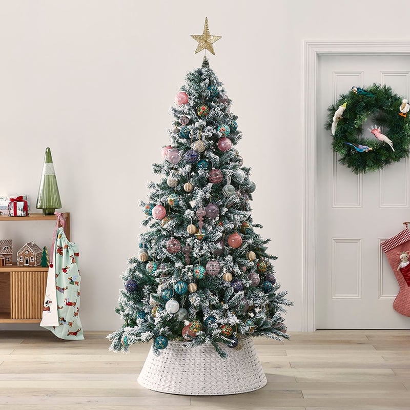 Christmas Tree White Basket Weave Skirt