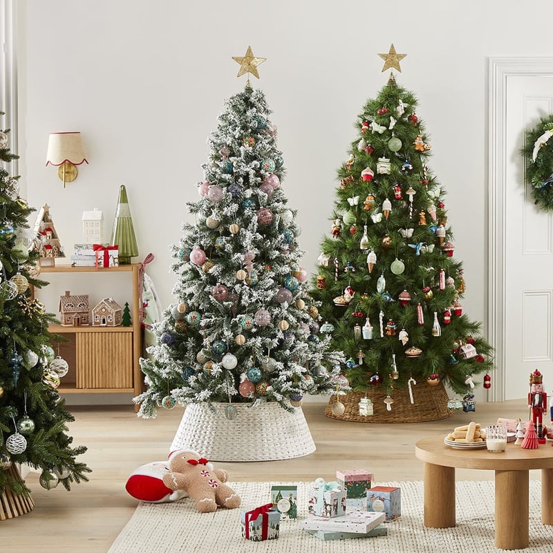 Christmas Tree White Basket Weave Skirt