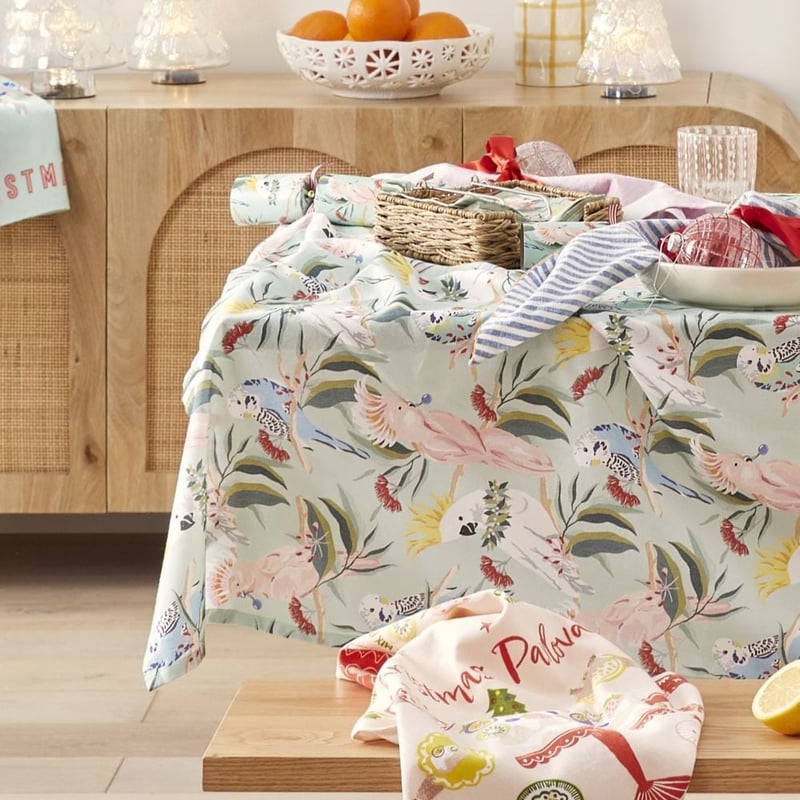 Festive Australian Birds Tablecloth