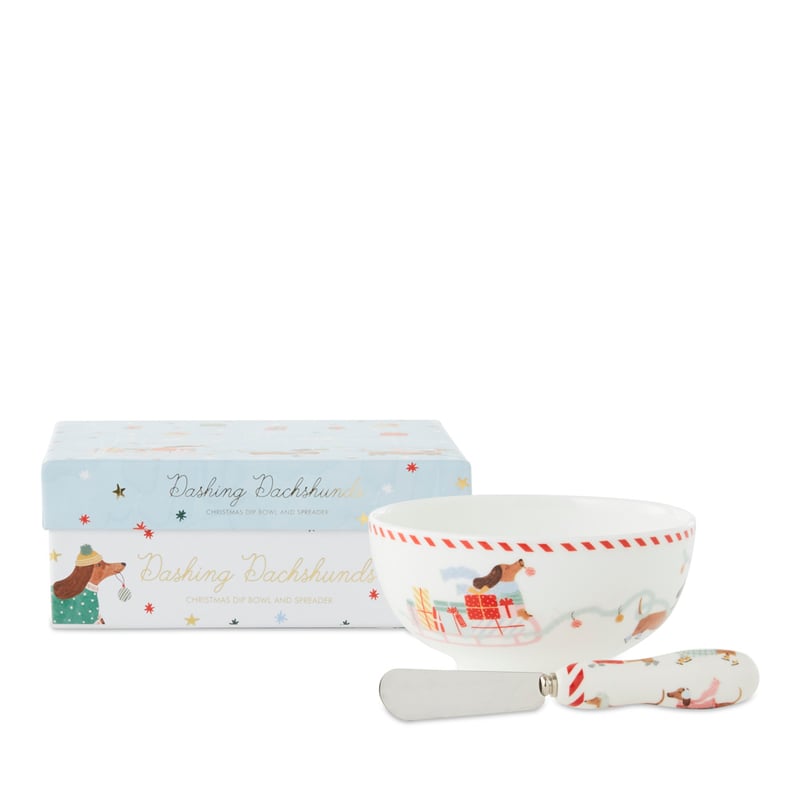 Christmas Multi Dashing Dachshunds Bowl & Spreader