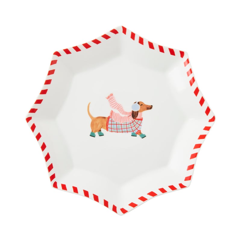 Christmas Multi Dashing Dachshunds Star Plate