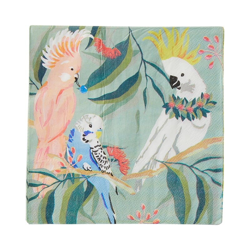 Festive Australian Birds Multi Paper Napkins Pack of 40