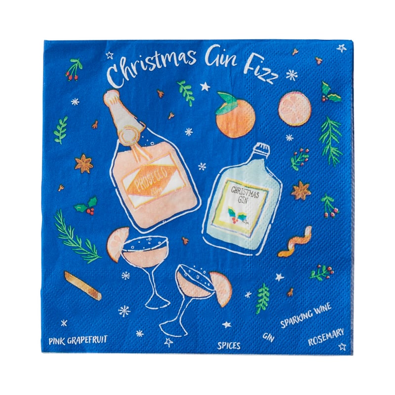 Festive Christmas Fizz Multi Paper Napkins Pack of 40