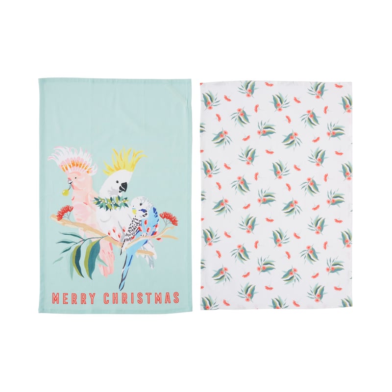 Australian Birds Festive Tea Towels