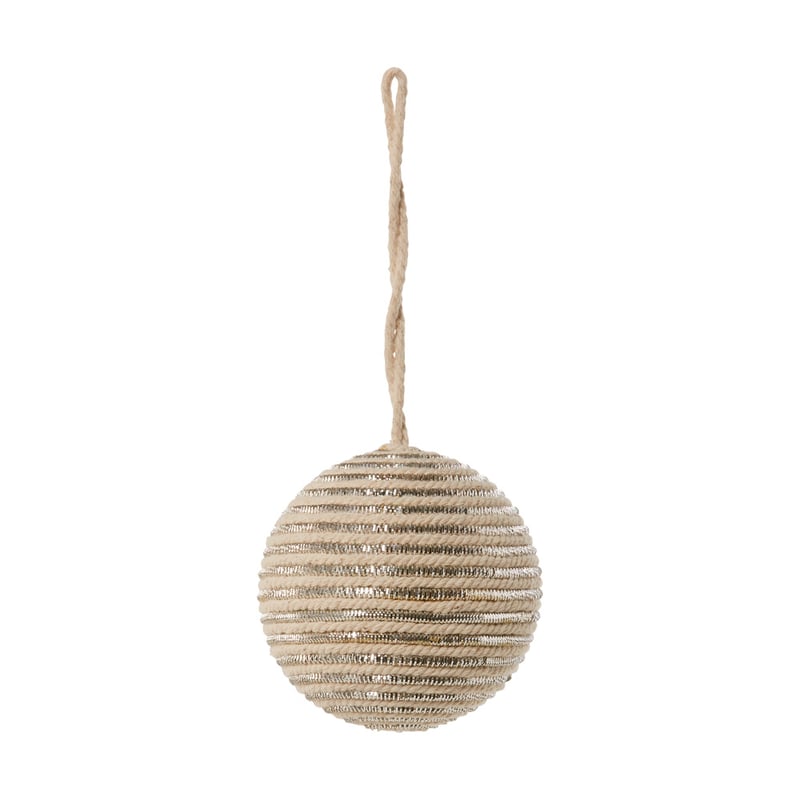 Metallic Natural and Silver Stripe Bauble