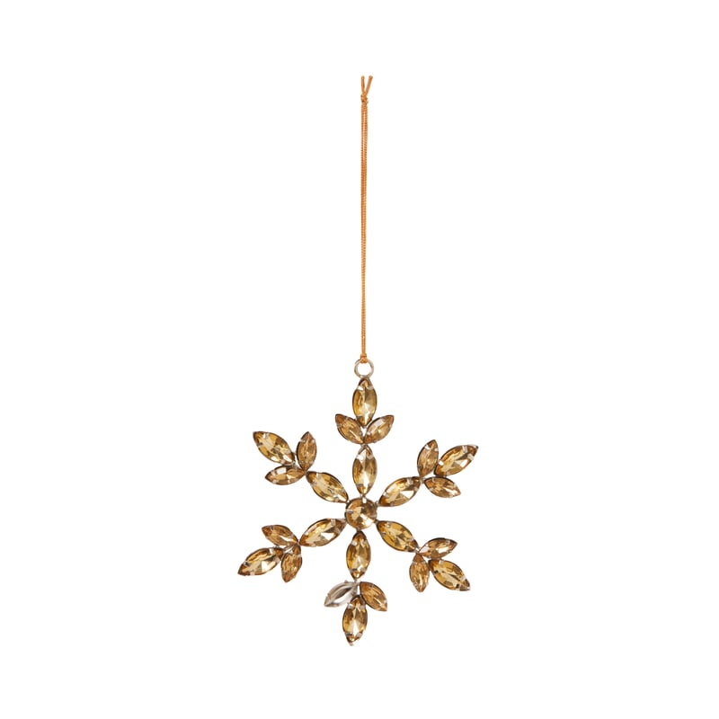 Luxe Gold & Amber Starburst Snowflake Ornament