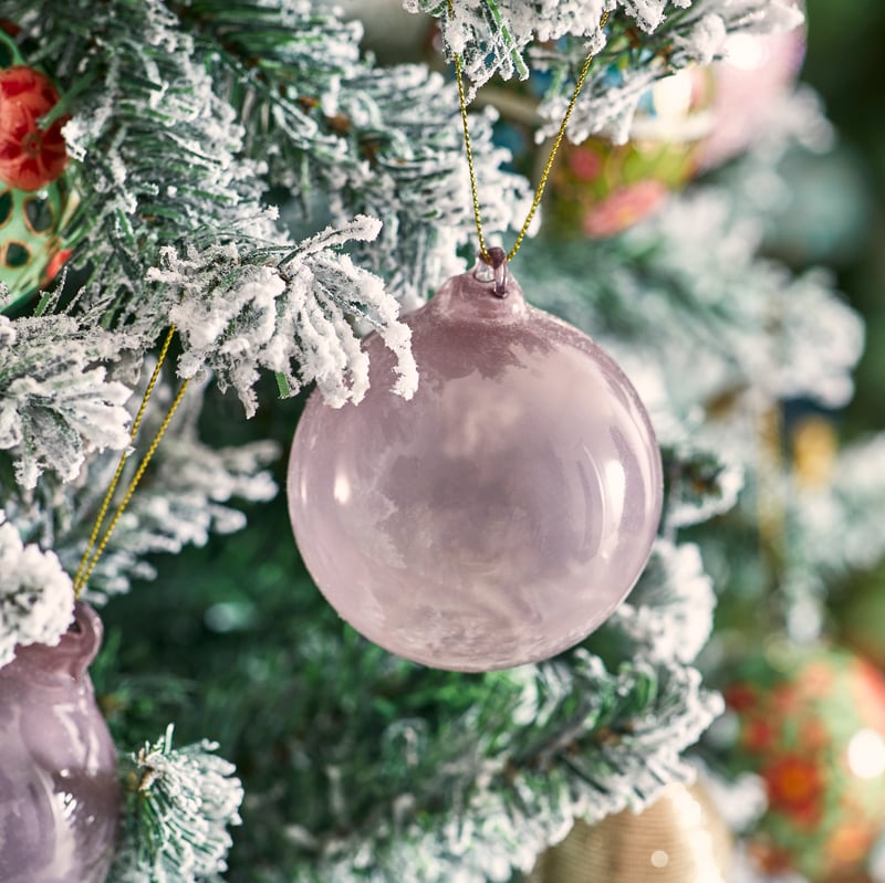 Whimsical Smoked Mauve Glass Bauble