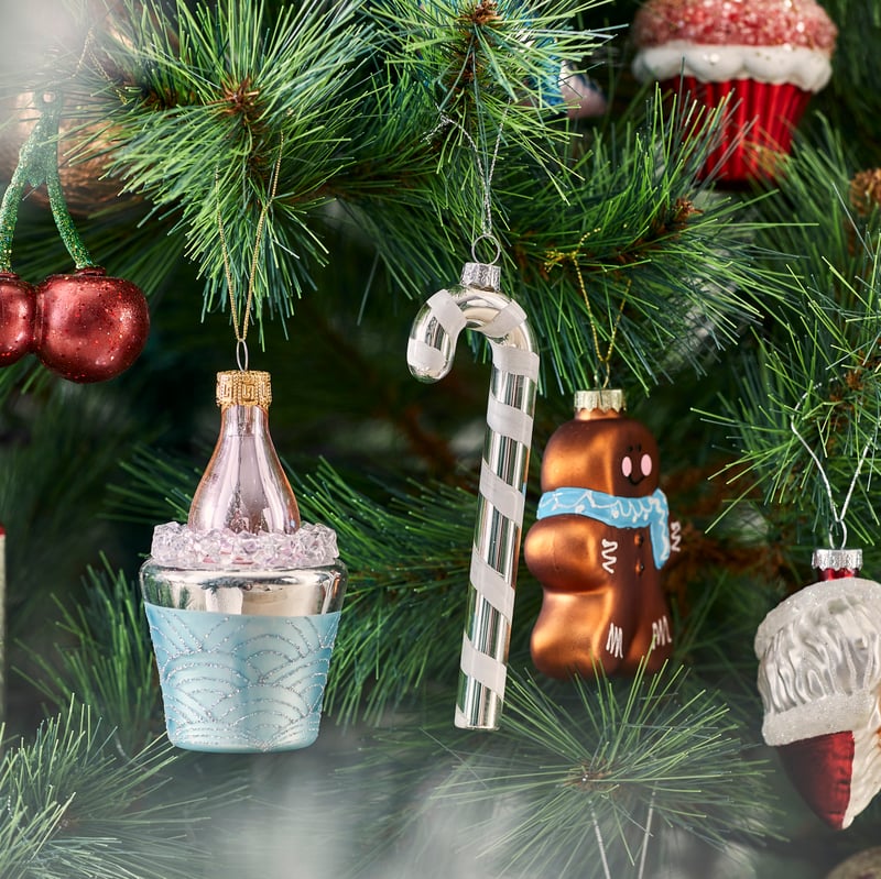 Luxe Silver & White Glass Candy Cane