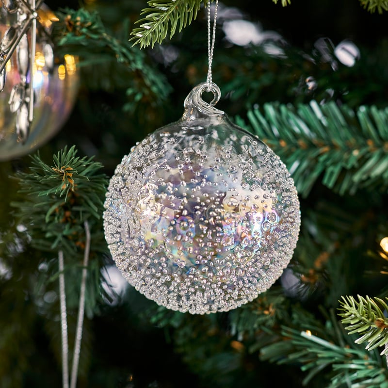 Luxe Clear Rainbow Glass Bauble