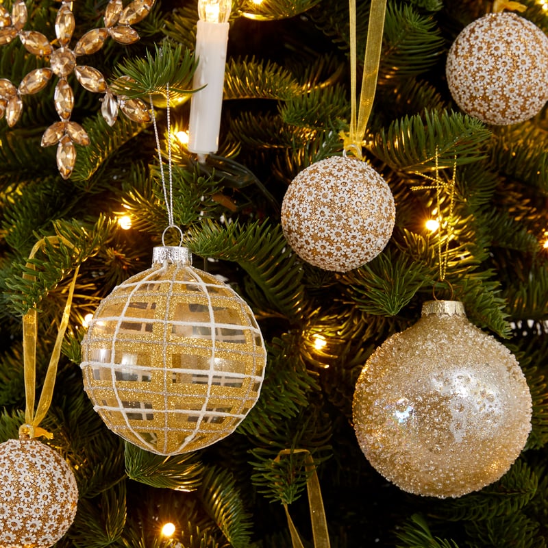 Luxe Gold Rainbow Glass Bauble