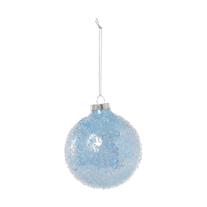 Luxe Light Blue Rainbow Glass Bauble