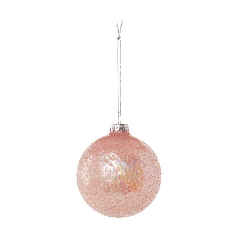 Luxe Soft Pink Rainbow Glass Bauble