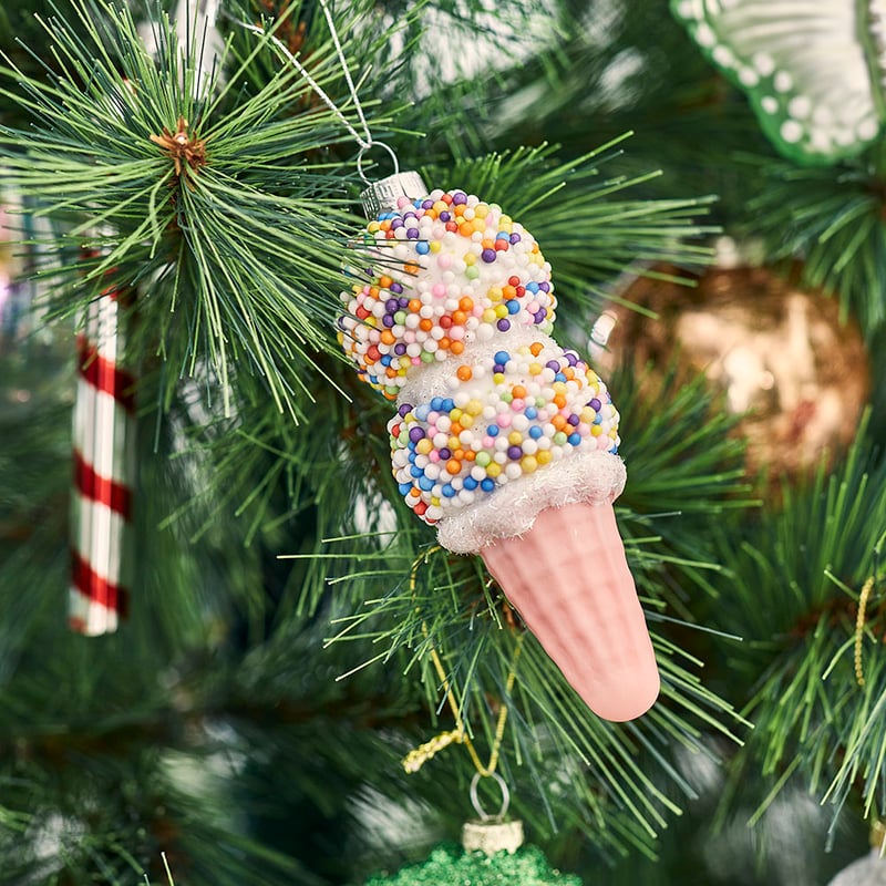 Vintage Glass Freckle Ice Cream Decoration