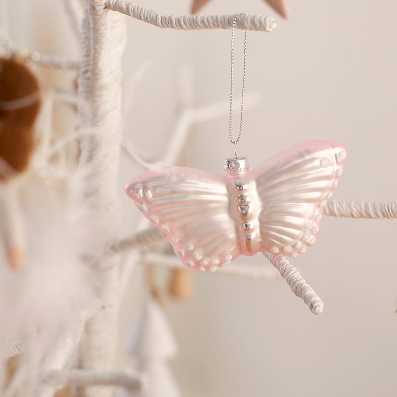 Vintage Pink Glass Butterfly