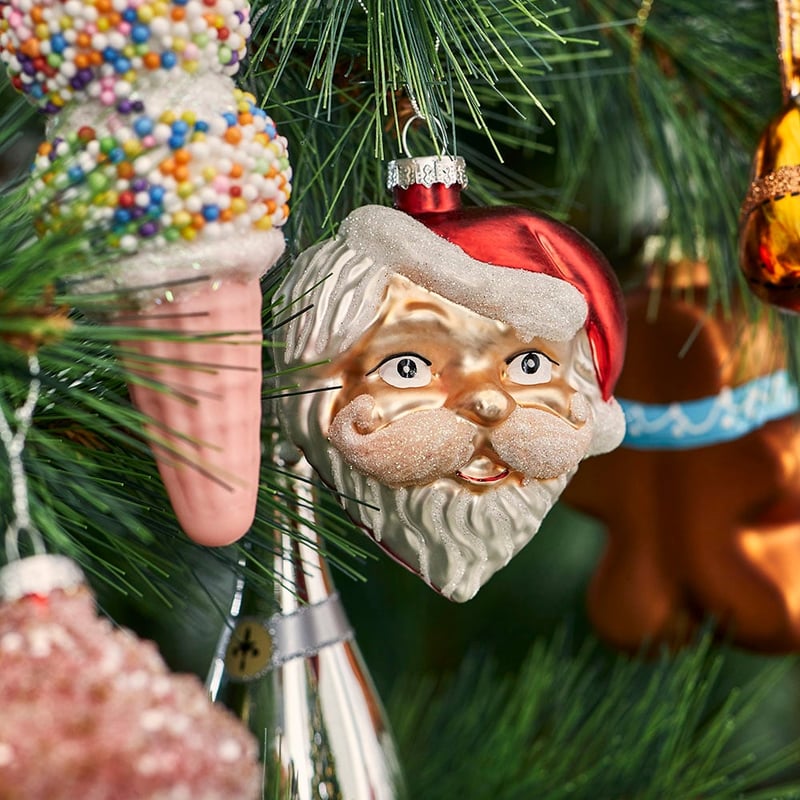 Vintage Glass Vintage Santa Decoration