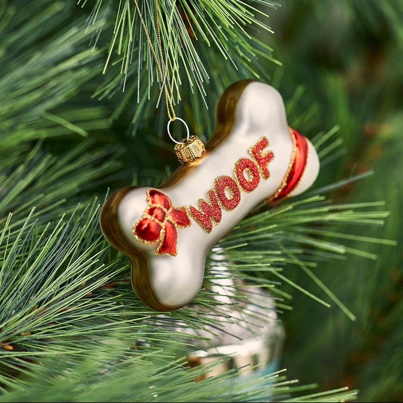 Vintage Glass Woof Bone