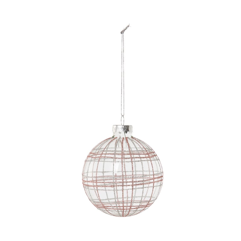 Glitter Pink Tartan Bauble