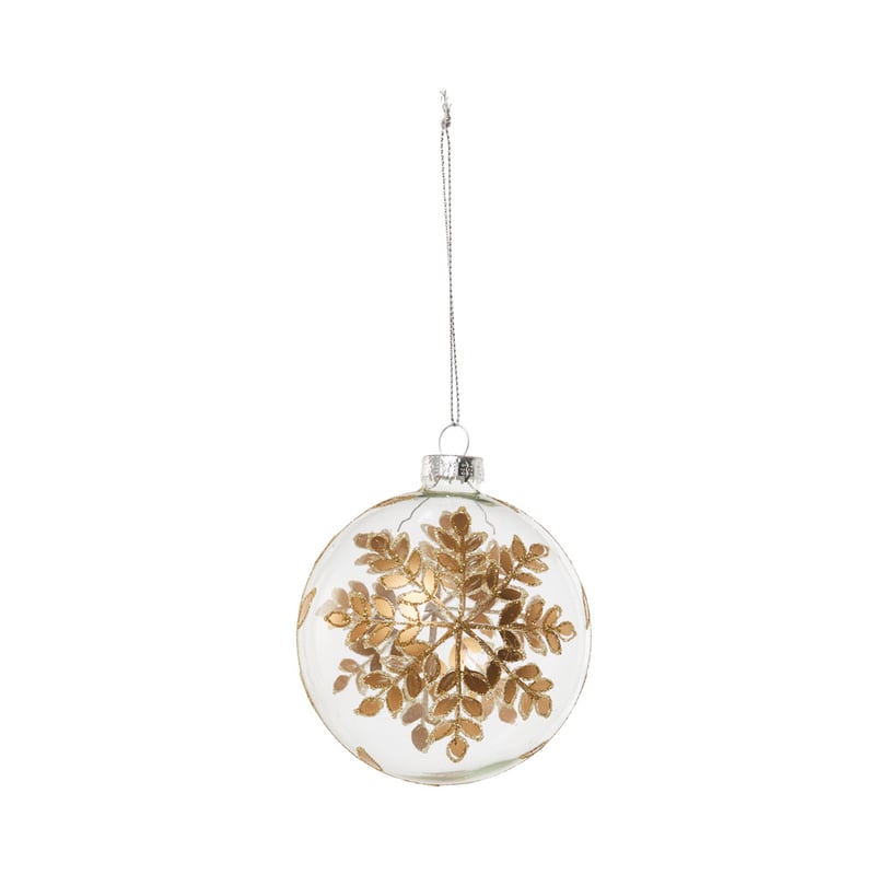 Snowflake Clear & Gold Bauble