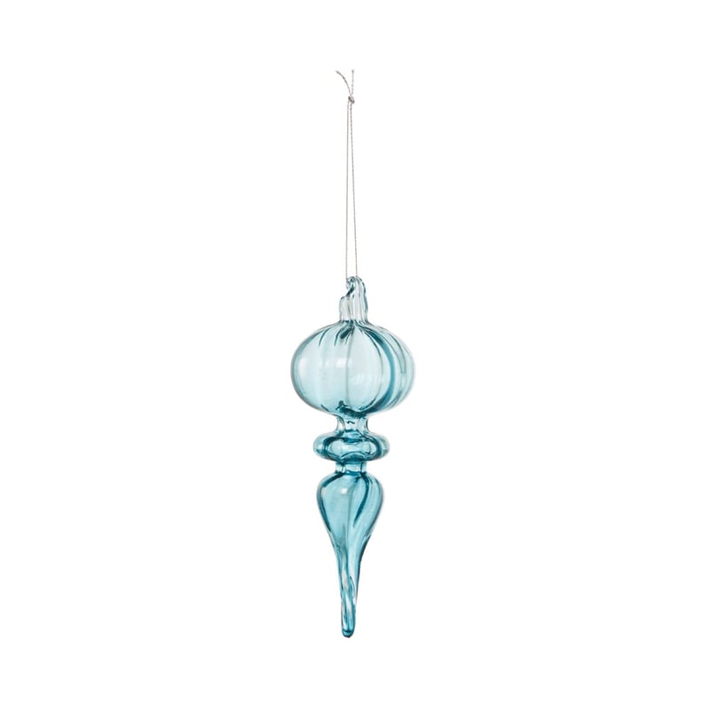 Finial Drop Blue Luxe Ornament