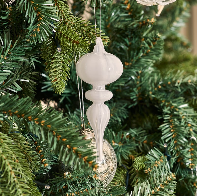 Finial Drop White Whimsical Ornament