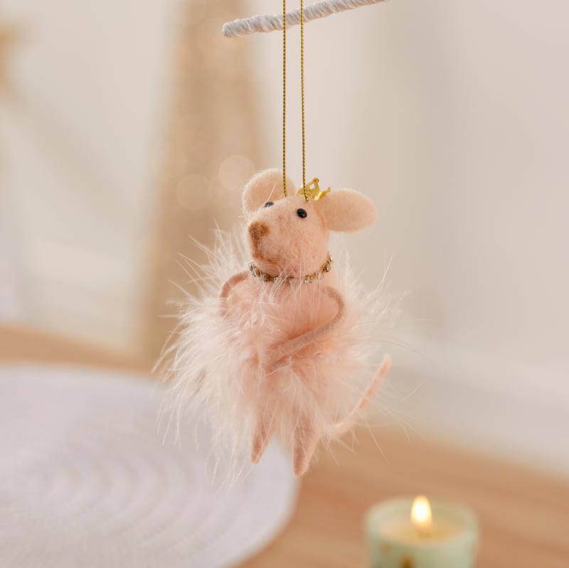 Fairy Pink Tutu Mouse Felted Friend