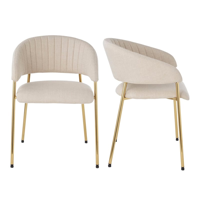 Shelby Beige & Gold Dining Chair Set of 2