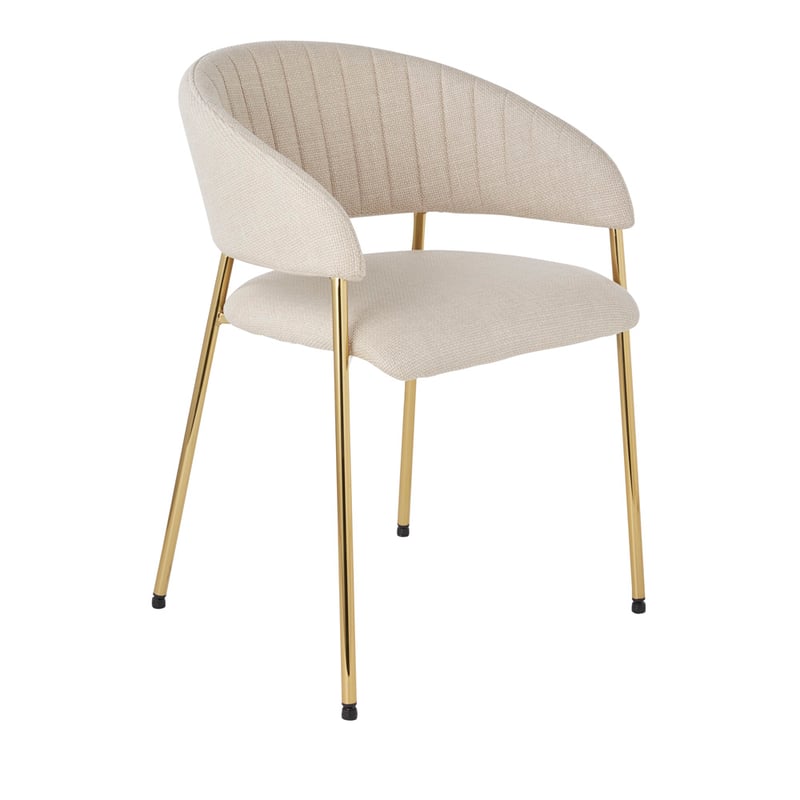 Shelby Beige & Gold Dining Chair Set of 2