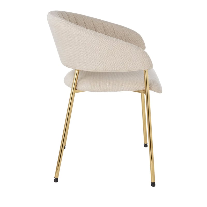 Shelby Beige & Gold Dining Chair Set of 2