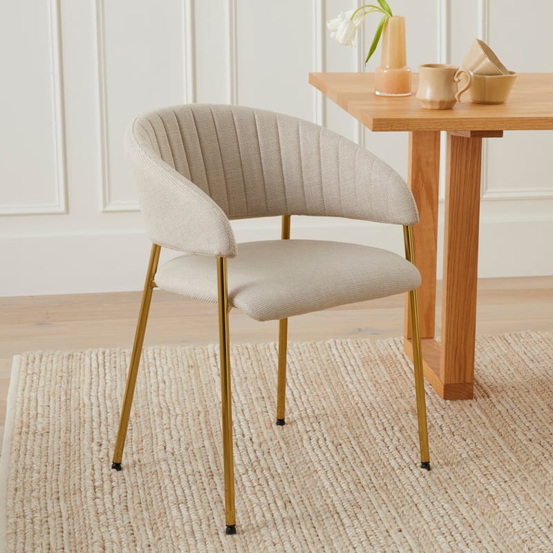 Shelby Beige & Gold Dining Chair Set of 2