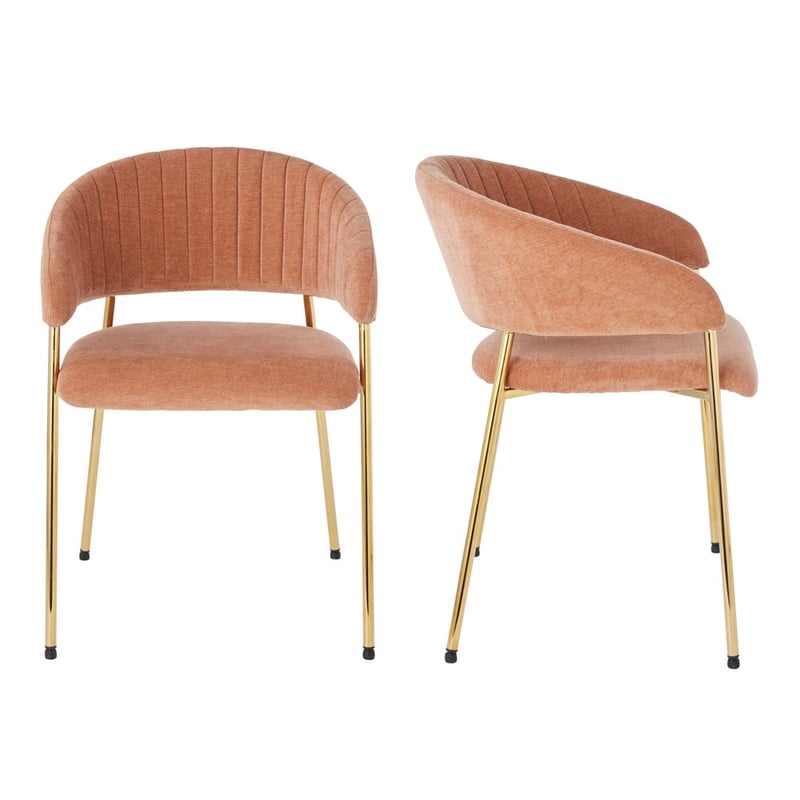 Shelby Rosewood & Gold Dining Chair Set of 2