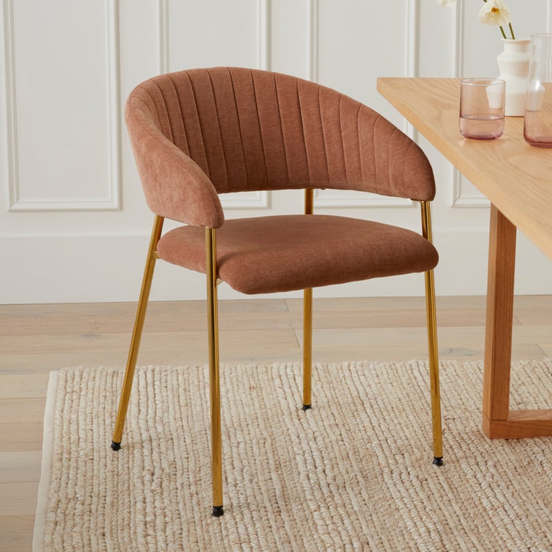 Shelby Rosewood & Gold Dining Chair Set of 2