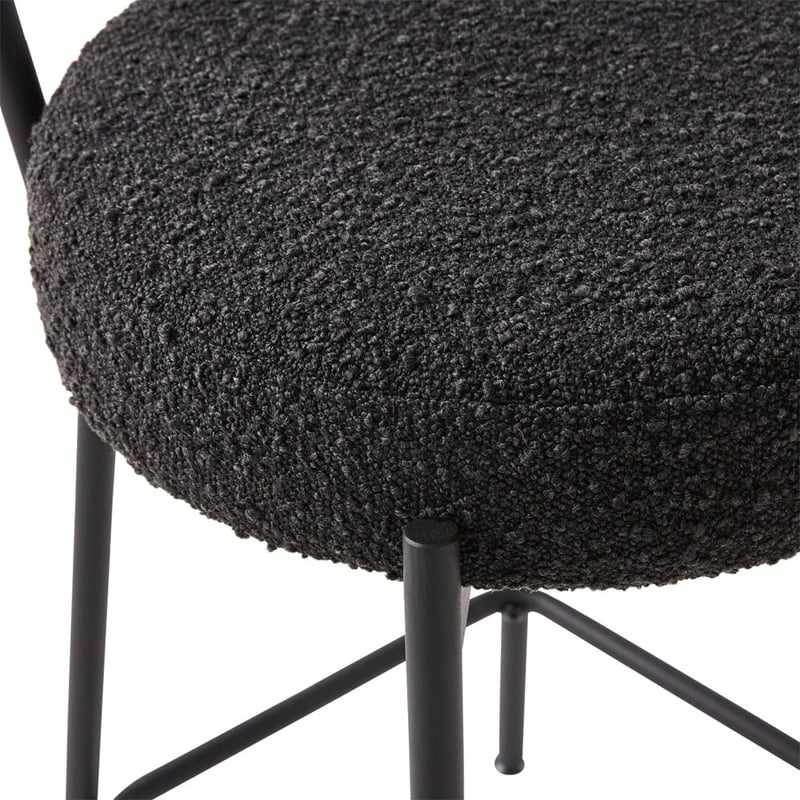 Remi Black Boucle Counter Chair