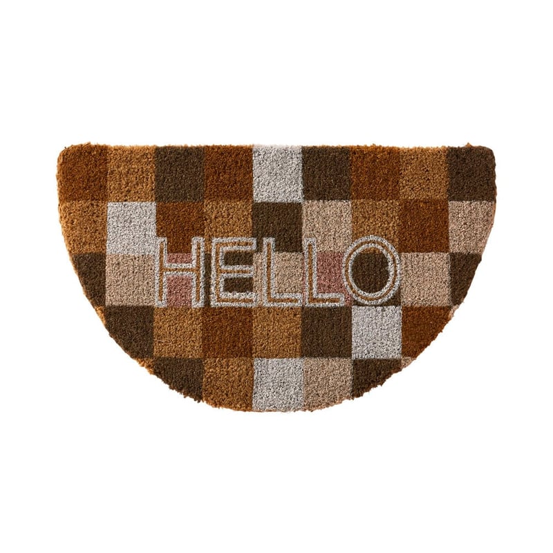 Coir Hello Check Doormat