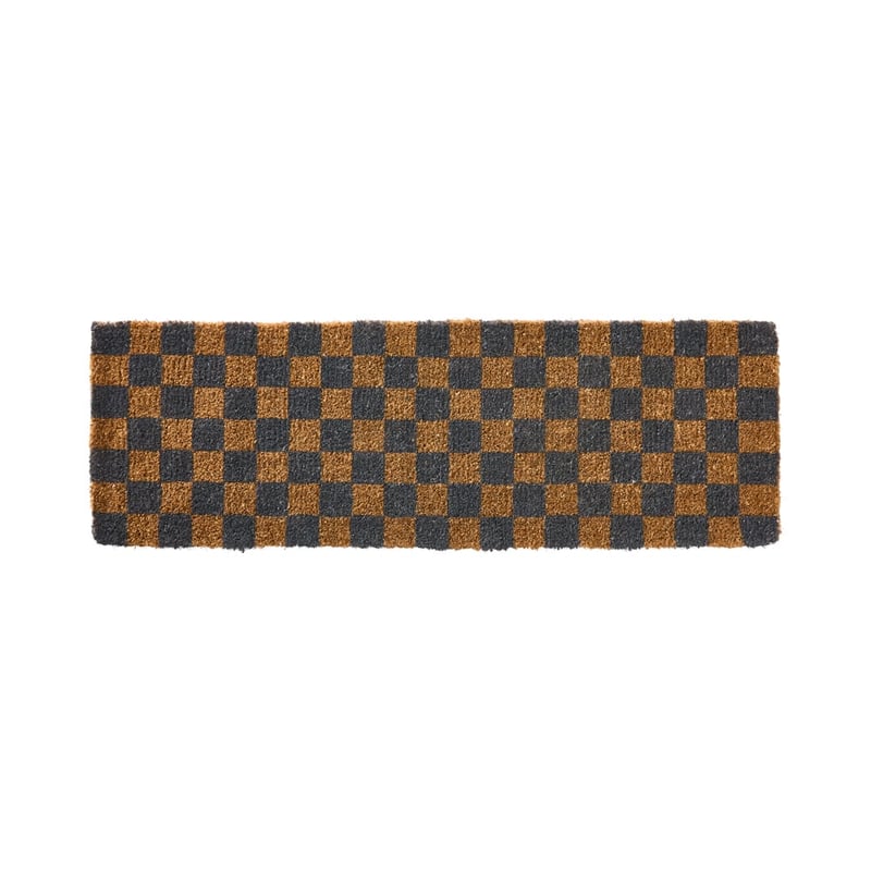 Coir Charcoal Checkerboard Doormat