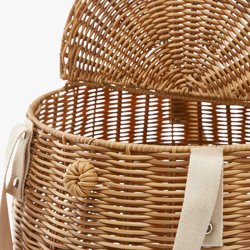 Rosie Natural Round Picnic Basket