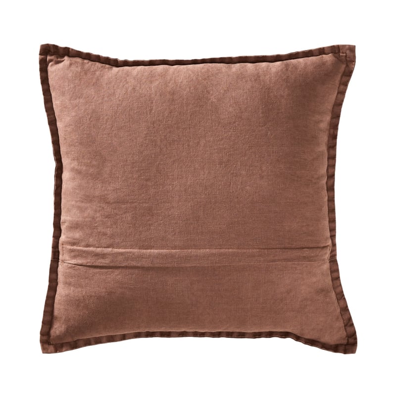 Belgian Cocoa Vintage Washed Linen Cushion